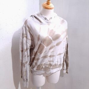 Z supply | white and tan Tie-Dye Hoodie sweater